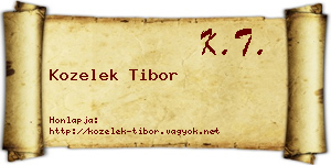 Kozelek Tibor névjegykártya